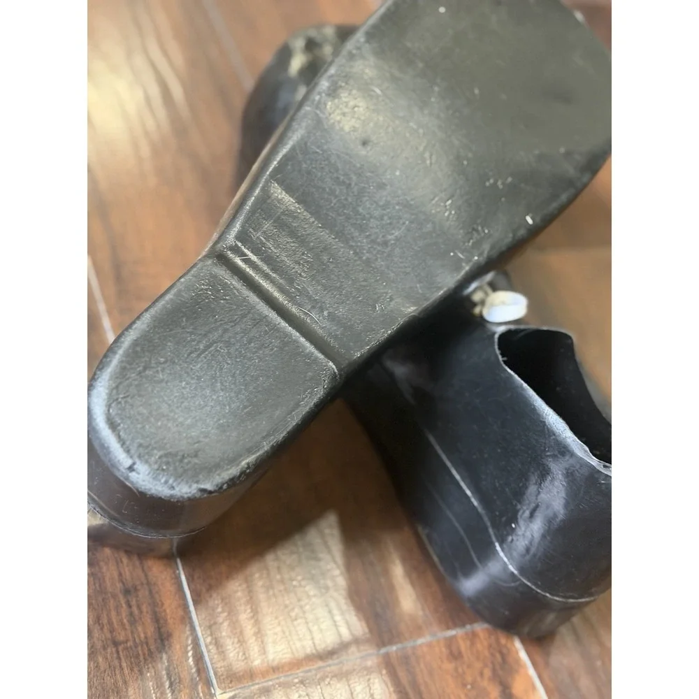 Vintage Clown Giant Oversized Shoes Adult Black Plastic Pierre Style Unmarked